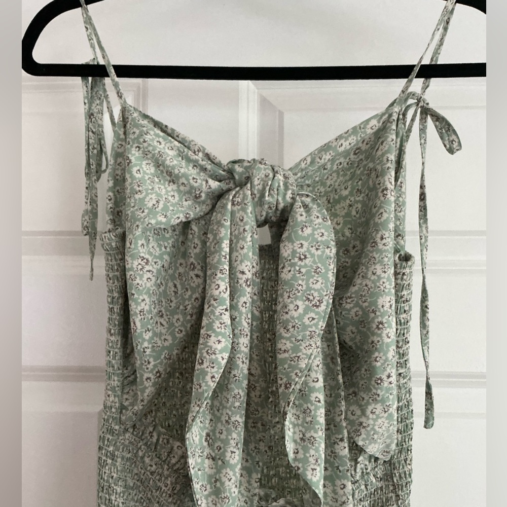 ✨ Mabel Garden Midi Dress – Green & White Floral – Size Large ✨ - Picture 3 of 10